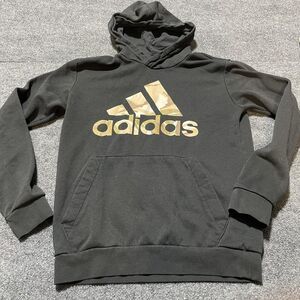 Adidas Hoodie Mens Large Black Camo Logo Pullover Sweatshirt Athletic Casual